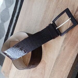 Banana Republic Wide Leather Belt Brown Embossed Size M